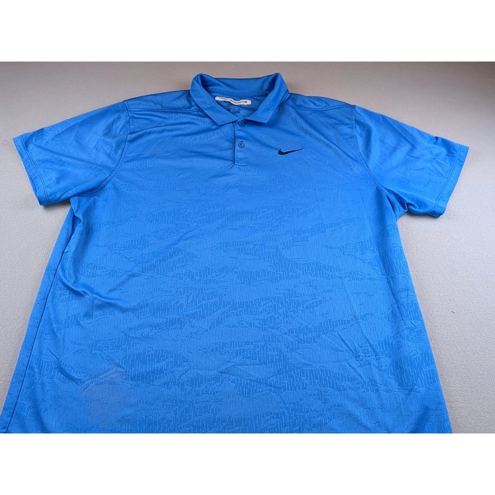 Nike Golf Dri-FIT Polo Shirt Mens XXL Blue Camo Pattern Short Sleeve